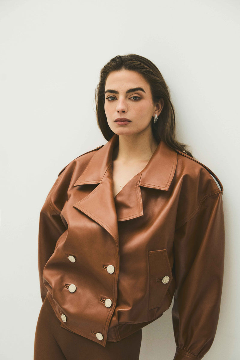Cazadora de piel Manech 001 CARAMEL