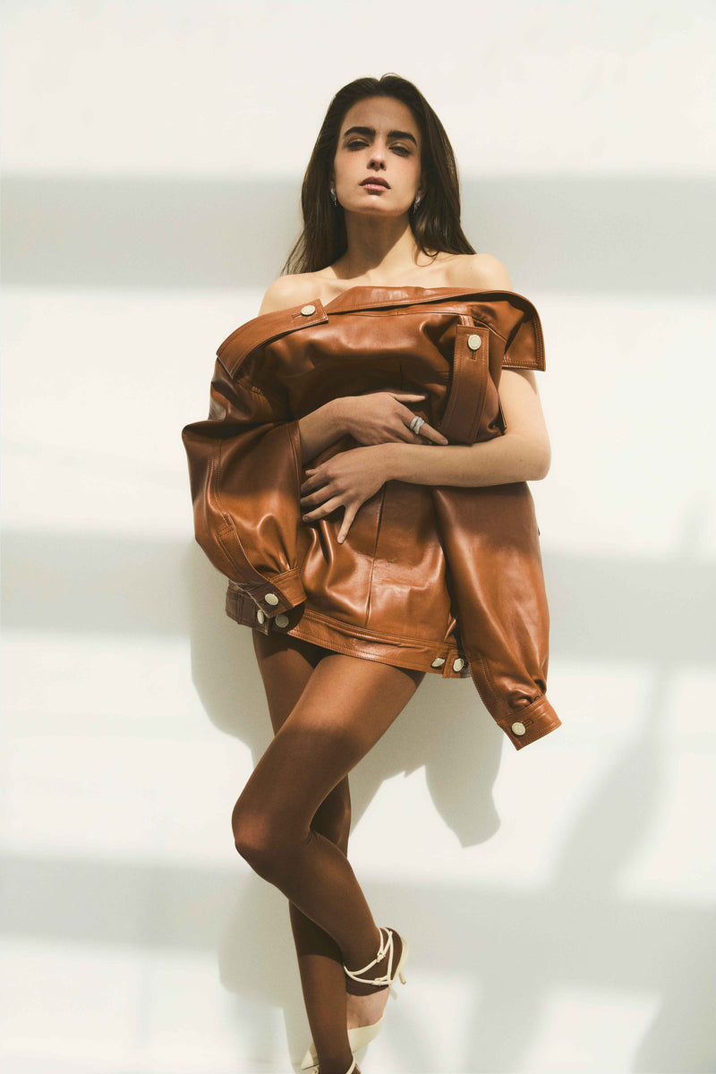 Cazadora de piel Manech 001 CARAMEL