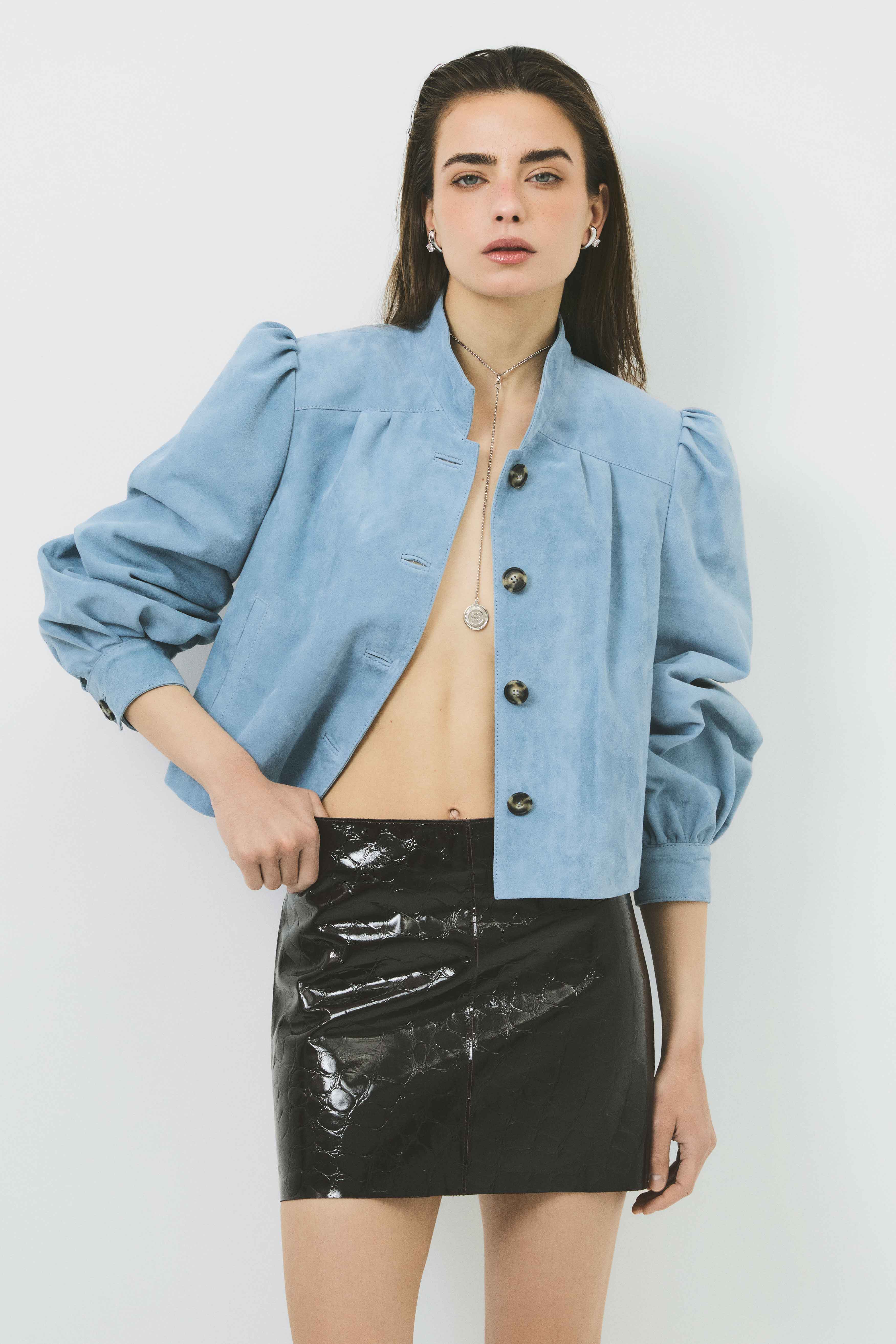 MANECH 006 BABY BLUE SUEDE JACKET – MANECH. Limited pieces made 100% in ...