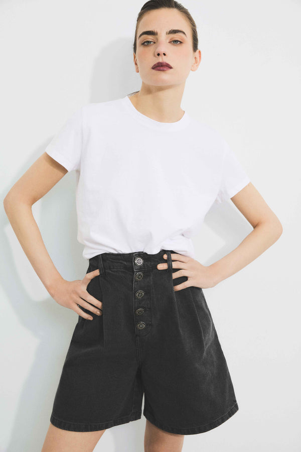 001 DUNKELGRAU DENIM-SHORTS