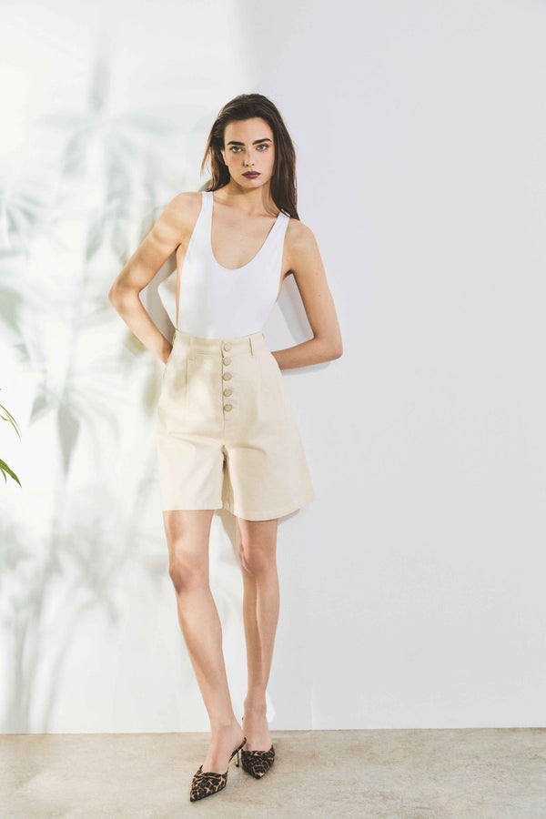 001 WEISSE DENIM-BERMUDASHORTS