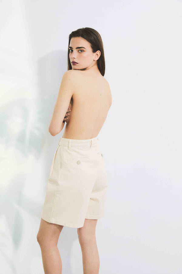 001 WEISSE DENIM-BERMUDASHORTS
