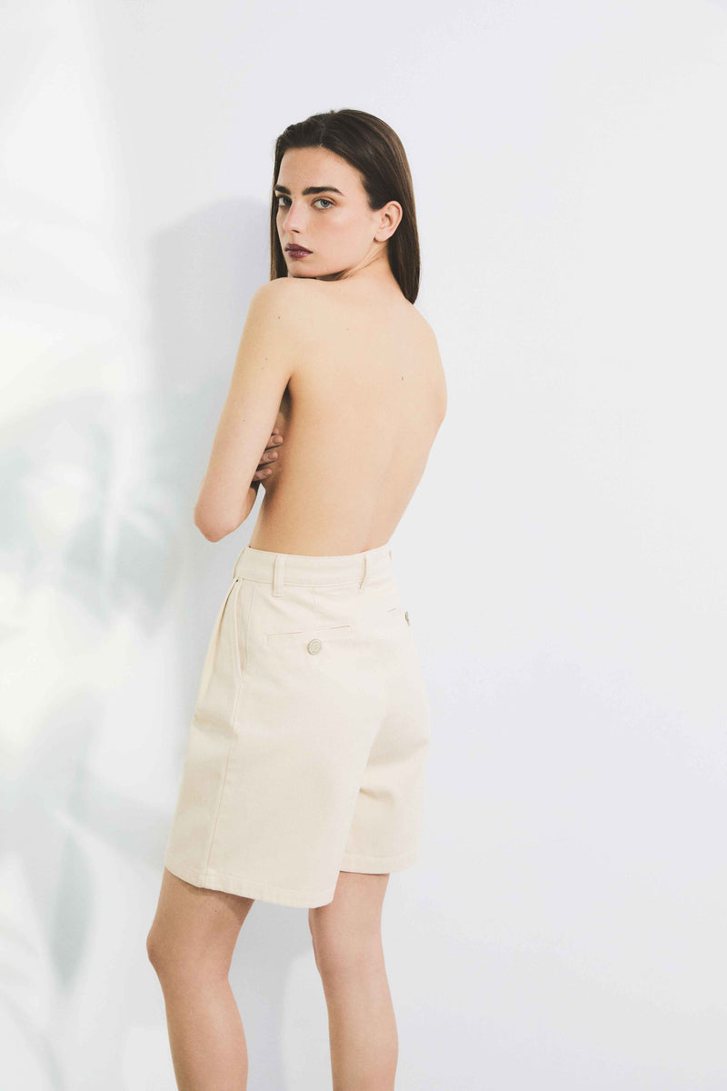 001 WEISSE DENIM-BERMUDASHORTS