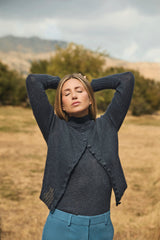 CARDIGAN 002 SILK ALPACA BLUE