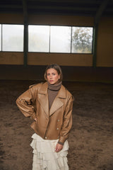 CHAQUETA DE CUERO MANECH 001 TOPO