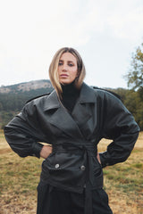 CHAQUETA DE CUERO MANECH 001 BLACK