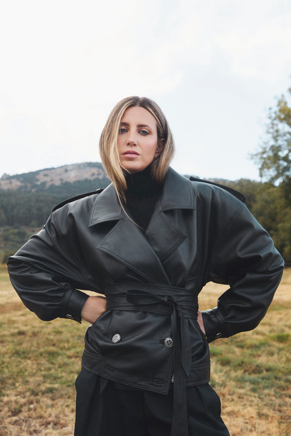 CHAQUETA DE CUERO MANECH 001 BLACK