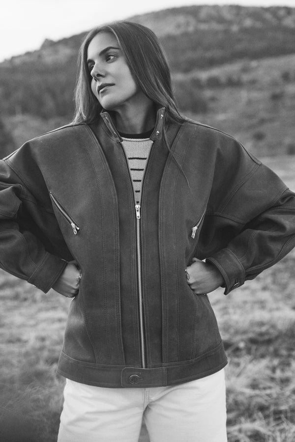 CHAQUETA DE CUERO MANECH 007 BUTTER