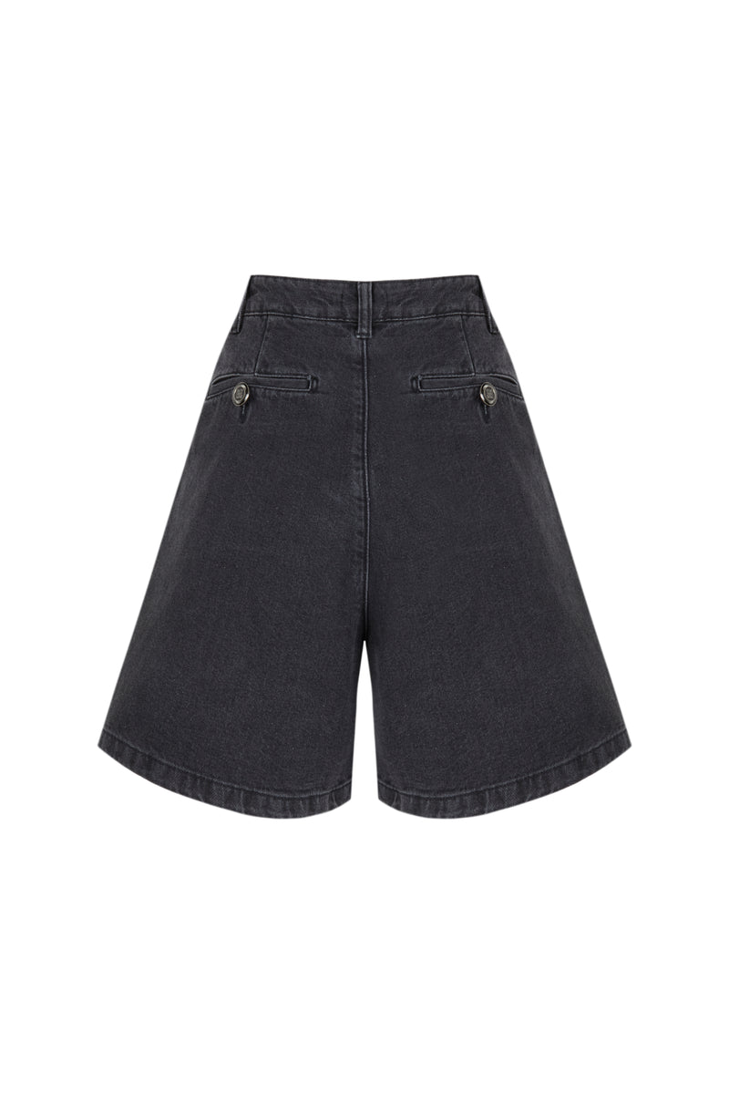 001 DUNKELGRAU DENIM-SHORTS