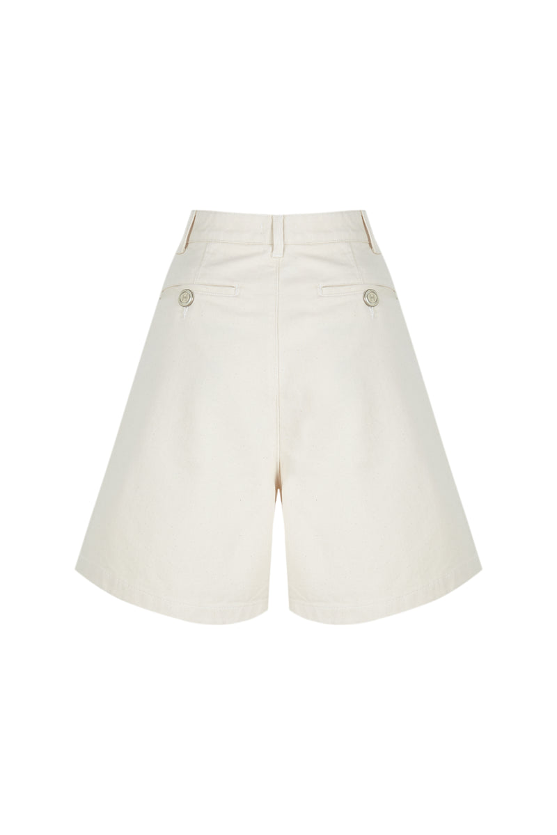 001 WEISSE DENIM-BERMUDASHORTS