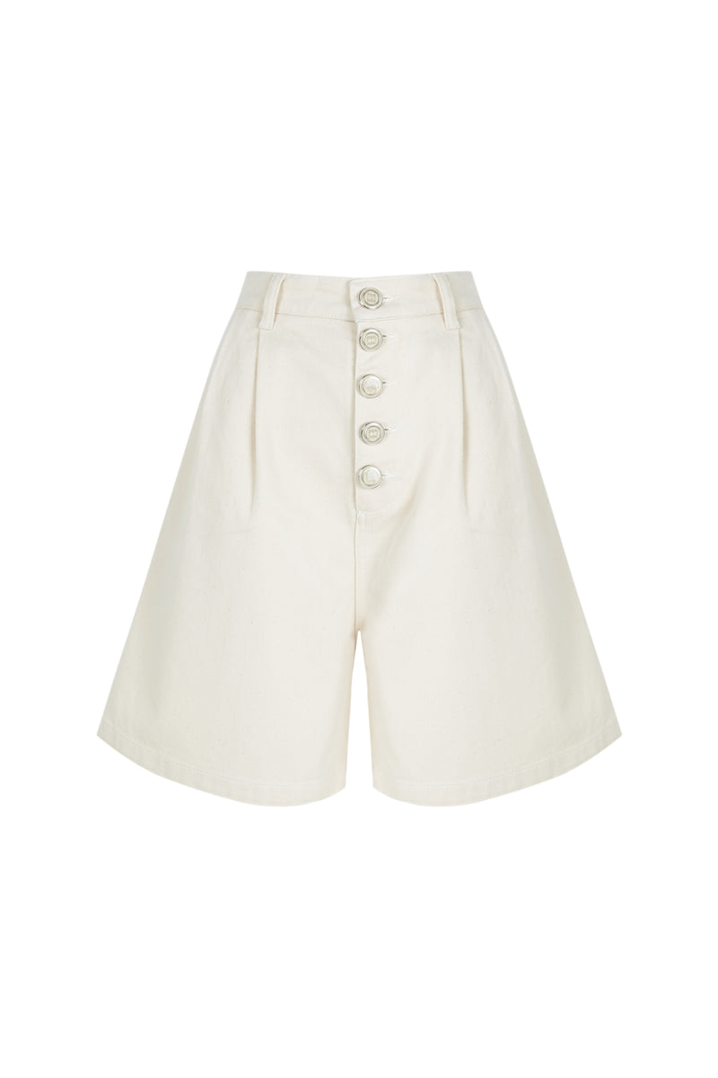 001 WEISSE DENIM-BERMUDASHORTS