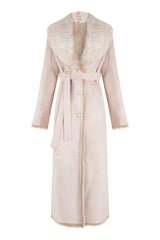 MANTEAU EN CUIR CISAILLÉ 002 TOFU