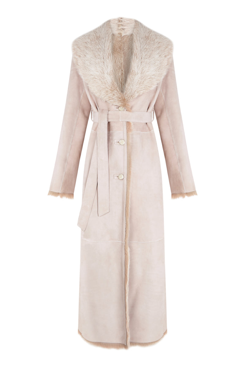 MANTEAU EN CUIR CISAILLÉ 002 TOFU