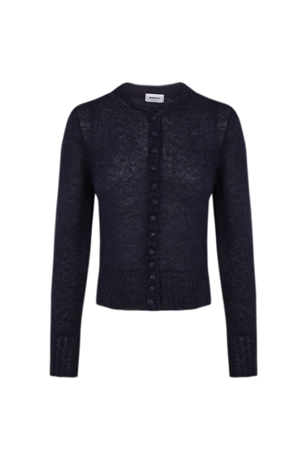 CARDIGAN 002 SILK ALPACA BLUE