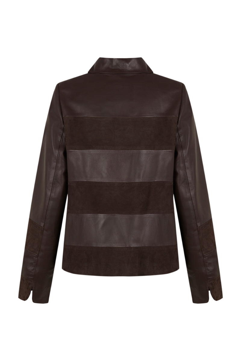 Manech 003 Limited Edition Dark Chocolate Leder- und Wildlederjacke