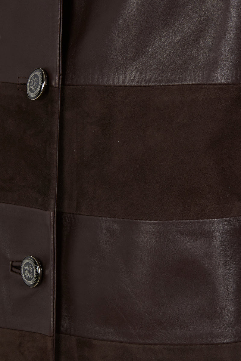 Manech 003 Limited Edition Dark Chocolate Leder- und Wildlederjacke