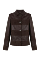 Manech 003 Limited Edition Dark Chocolate Leder- und Wildlederjacke