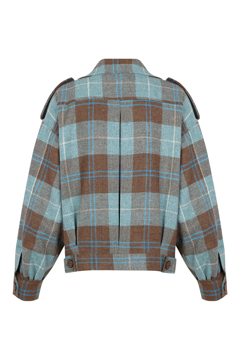 VESTE EN LAINE MANECH 001 BLEU LOCH