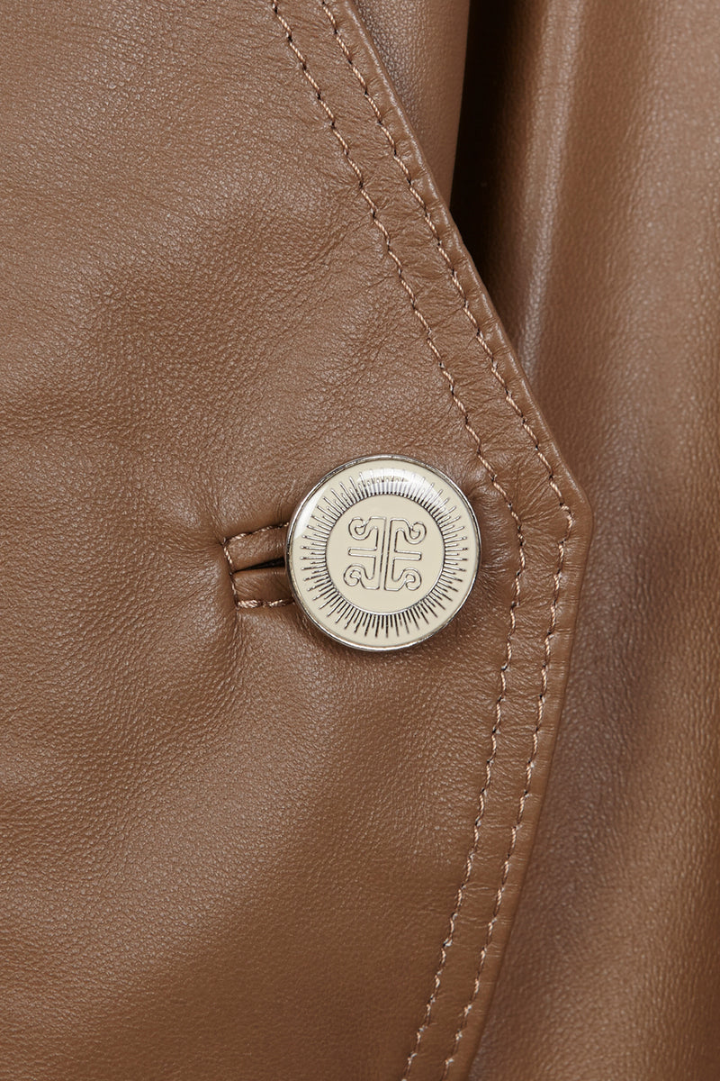 CHAQUETA DE CUERO MANECH 001 TOPO