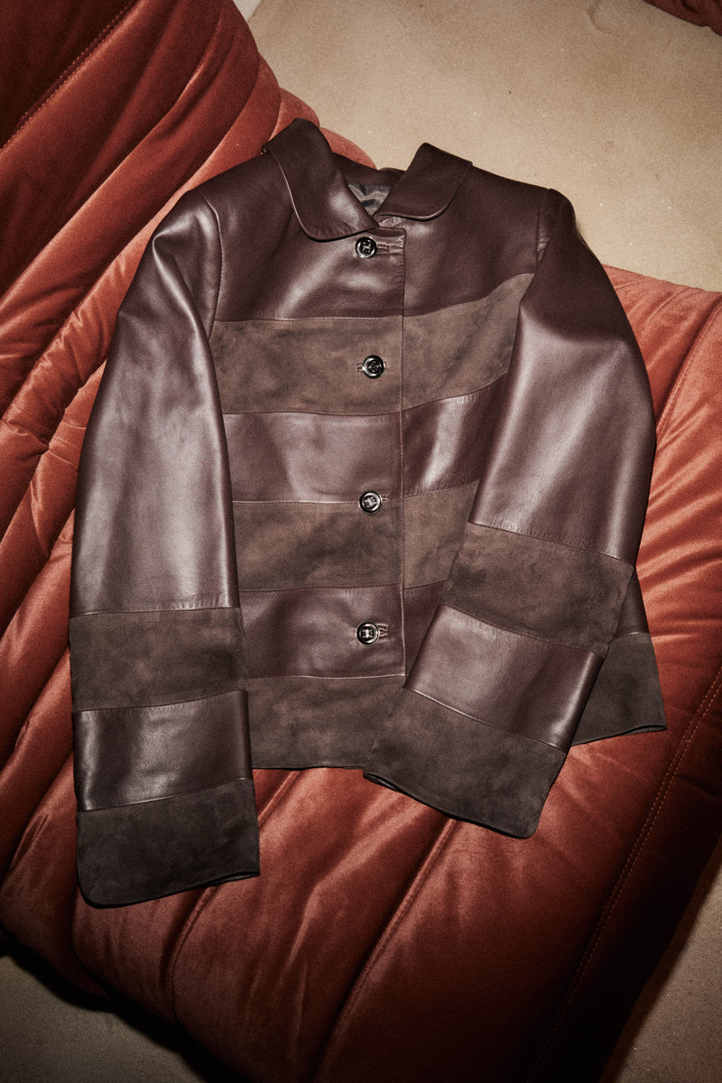 Manech 003 Limited Edition Dark Chocolate Leder- und Wildlederjacke