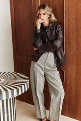 Manech 003 Limited Edition Dark Chocolate Leder- und Wildlederjacke