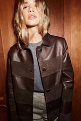 Manech 003 Limited Edition Dark Chocolate Leder- und Wildlederjacke