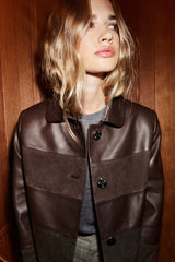 Manech 003 Limited Edition Dark Chocolate Leder- und Wildlederjacke