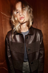 Manech 003 Limited Edition Dark Chocolate Leder- und Wildlederjacke