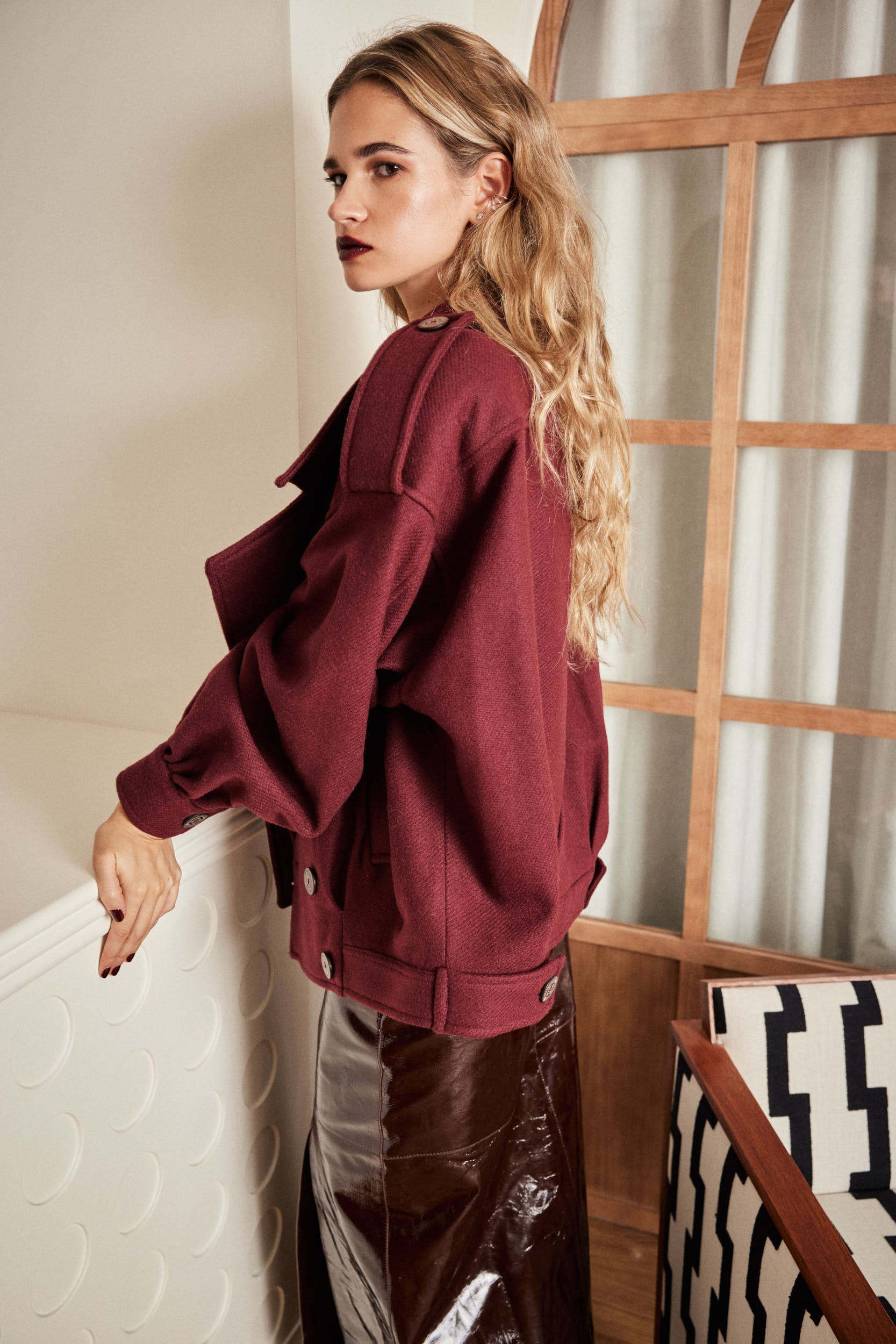 Cazadora de lana Manech 001 W Red Wine – MANECH. Limited pieces made ...