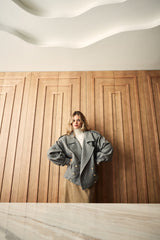 Cazadora de Lana Manech 001 W Light Grey