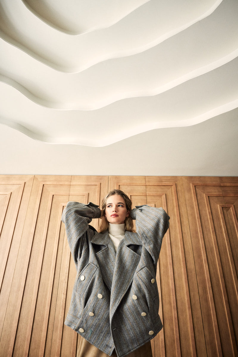 Cazadora de Lana Manech 001 W Light Grey