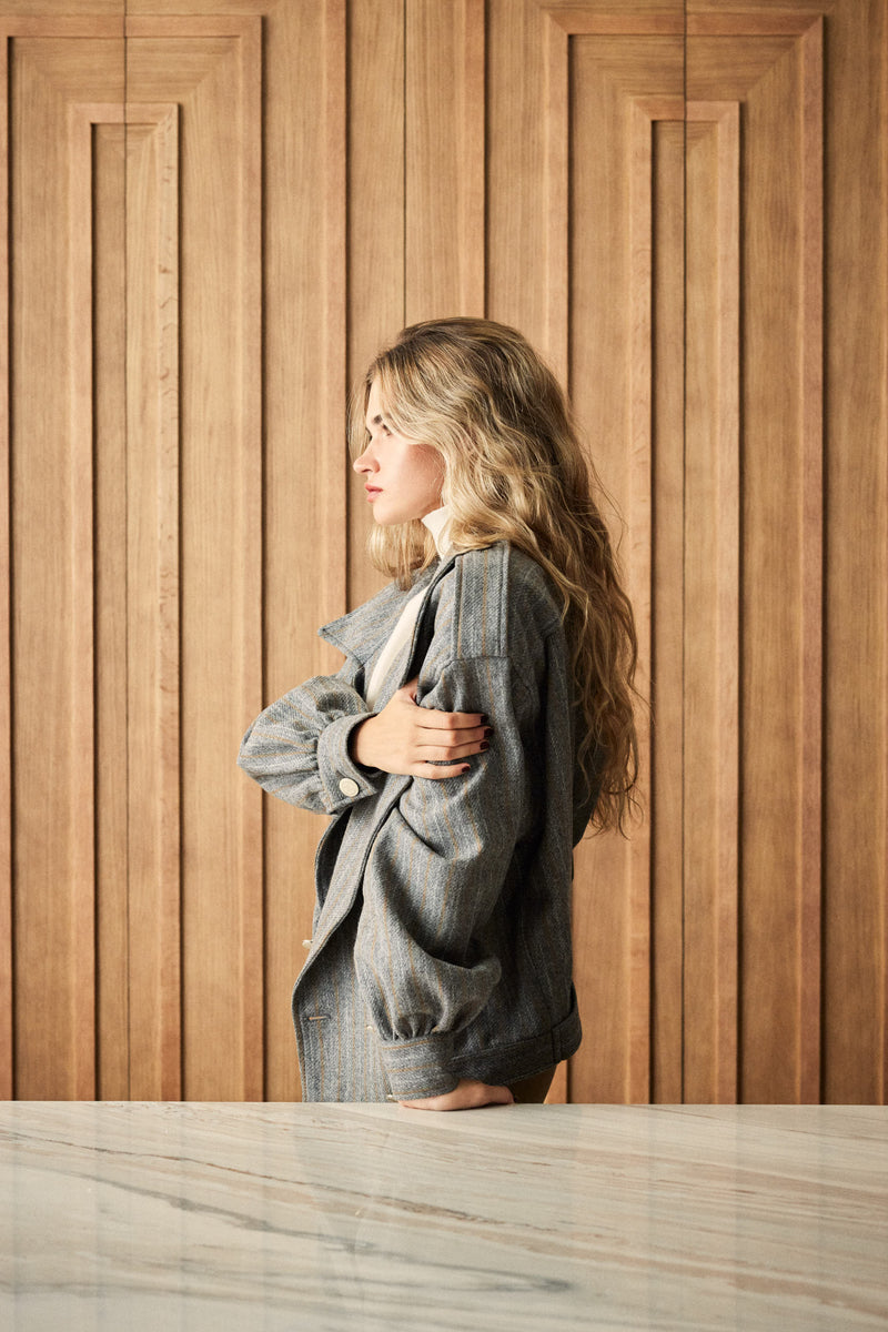 Cazadora de Lana Manech 001 W Light Grey