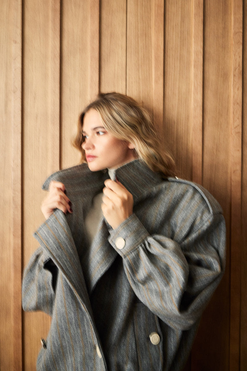 Cazadora de Lana Manech 001 W Light Grey