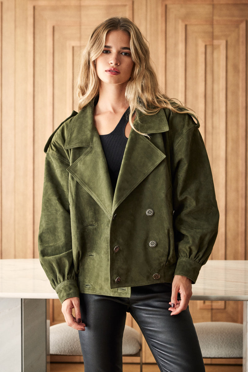 Cazadora de piel Manech 001 L Green Nobuck Limited Edition.