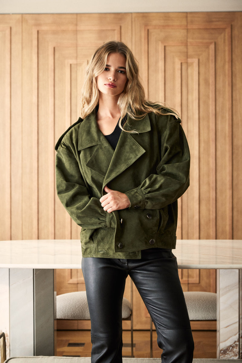 Manech Marca Ropa Cazadora de piel Manech 001 L Green Nobuck Limited Edition. – MANECH ...