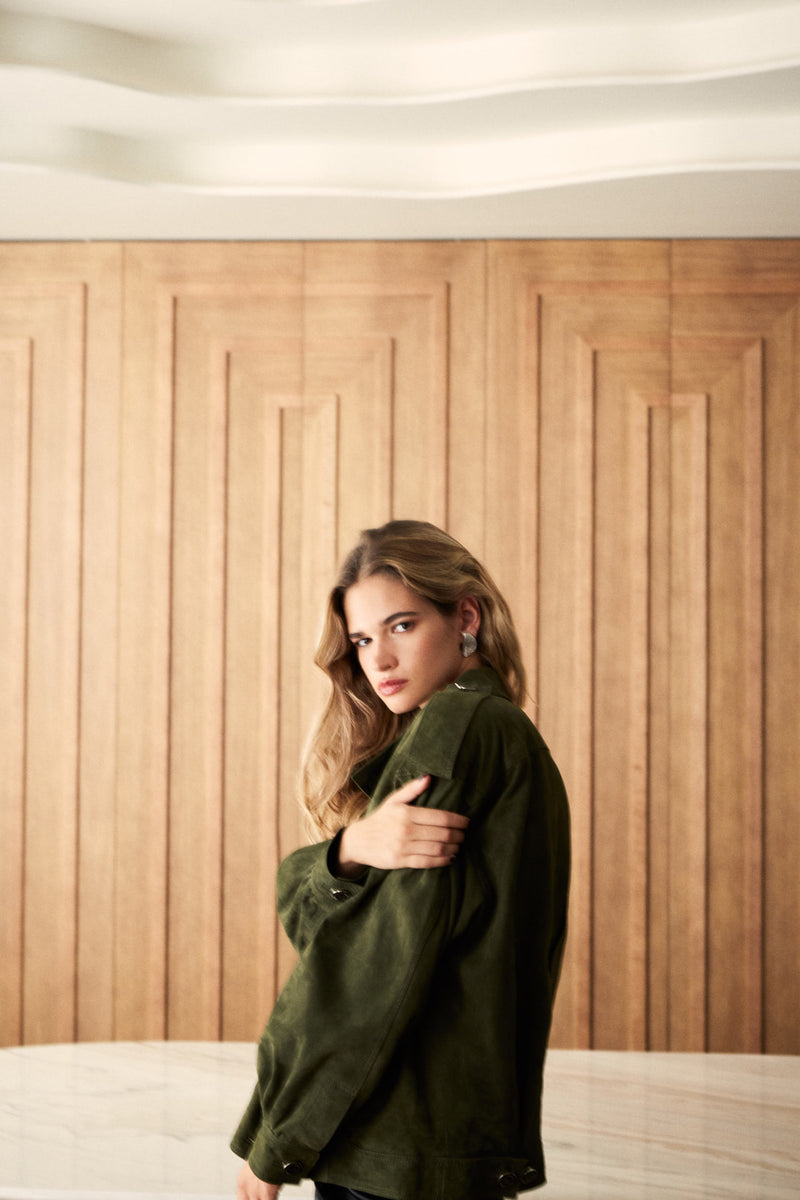 Cazadora de piel Manech 001 L Green Nobuck Limited Edition.