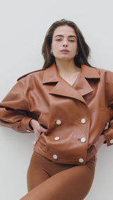 Cazadora de piel Manech 001 CARAMEL