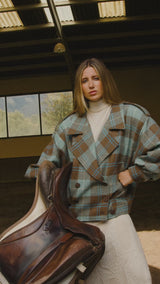 VESTE EN LAINE MANECH 001 BLEU LOCH